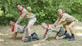 Boys At Camp - Bored Teen Scout Boys Decide To Play With Their Scout Leaders Dicks In The Woods