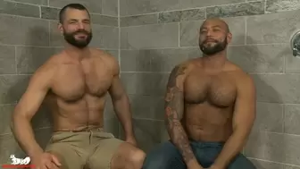 Leo drops to his knees, buries his face in Jake's ass