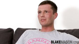 Big dicked UK bloke interviewed before jerking off