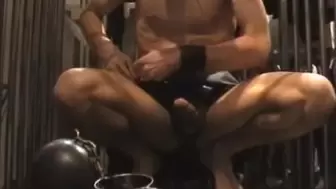 twink from Europe playing with dildo and his cock