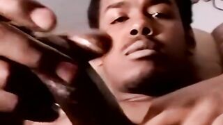 Amateur ebony Jerome shoots jizz after solo masturbation