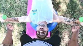 Men Two Park Hunks Meet Up For Some Interracial Sexy Time