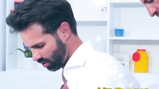 Bearded businessman Dani Robles fucked raw by kinky doctor