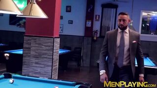 Men in suits hook up in the club for some deep anal sex