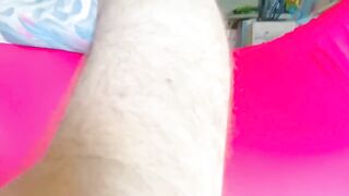 Fat Man Has a Huge Cream Pie in His Wrestling Gear and Shows His Fat Dirty Ass and Cums Hands Free