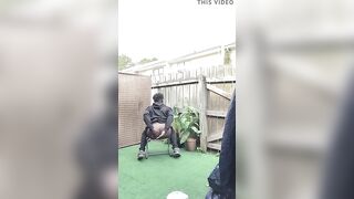 Daddy Playing With His Big Ass Butt and BBC Outside