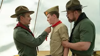 Cute Boy Scout takes it hard and raw from two v sexy DILFs