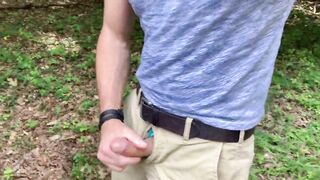 Wanking in the woods - Masturbating outside