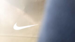 Dirty soles with chocolate and ketchup in each Nike Air Force 1 sneakers, then walk in the park and the streets Dirty soles due