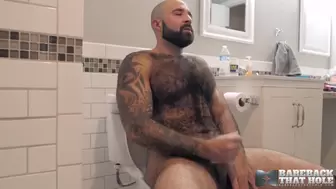 Bareback Hairy Hunk Atlas Grant Masturbates Solo